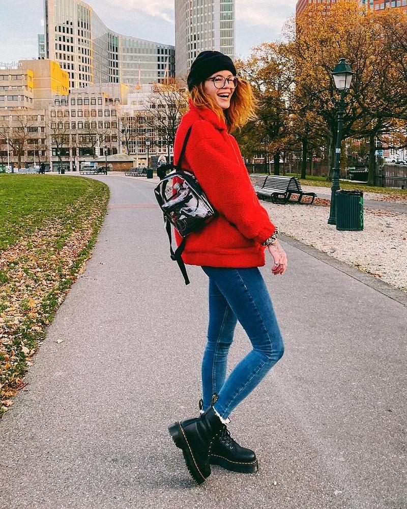Dr Martens Jadon Læder Faux Fur Forede Platform Platform Støvler Herre Sort | DK 554TCE